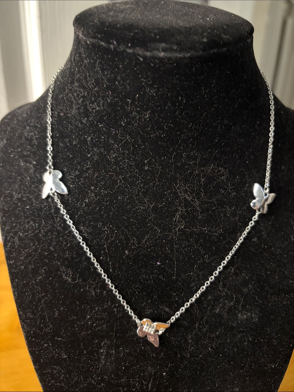 Silver-Tone Butterfly Accent Necklace